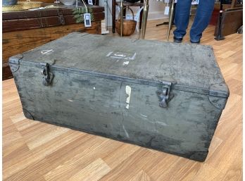 Vintage Wood Military Trunk Box