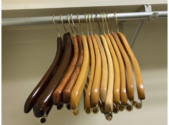 Lot Of 13 Wooden Pant Suit Hangers