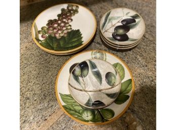 Williams Sonoma Botanical Fall Fruits Dishes Lot