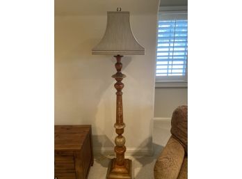 Tall Painted Wood Floor Lamp