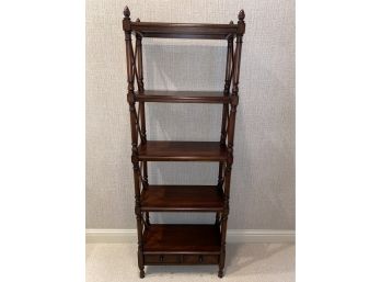 Tall Wooden Decor Shelfs Stand W/ Drawers