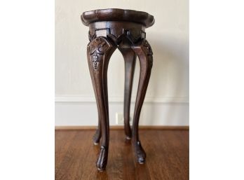 Habersham Ornate Small Round Wood Corner Table