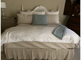 White Brand Shabby Chic King Headboard And Rails