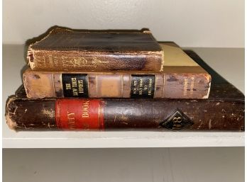 3 Antique Leather Bound