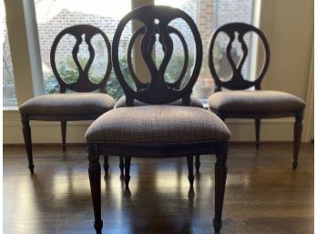 Ethan Allen Tweed Dining Chairs Set Of 4