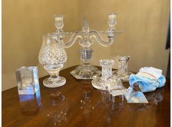 Vintage Cut Glass Candler Holder Miscellaneous Lot