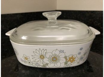 Vintage Corning Ware Floral Bouquet Casserole Dish With Lid