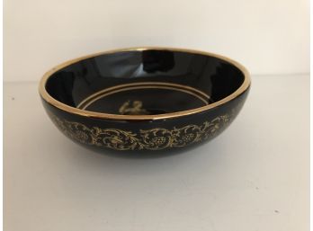 Black And Gold Porcelain Bowl Hand Made In Greece