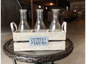 Home Decor - Bottles In A Wooden Holder