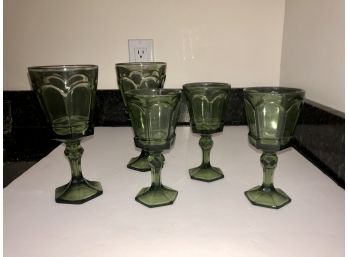 Green Glass Goblets