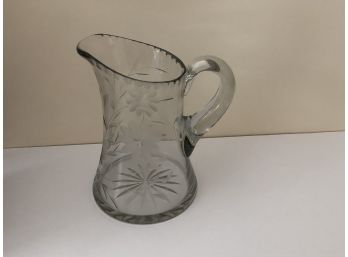 Glass Pitcher With Etching