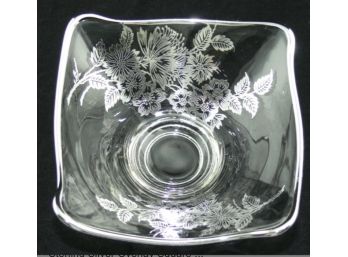 Silver City Company Springtime Crystal Bowl With Silver Overlay