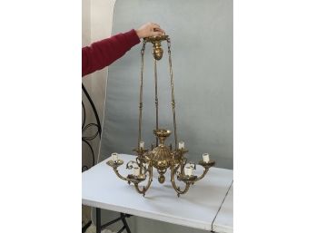 Large Ornate Brass Chandelier