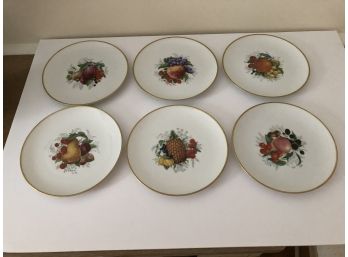 6 Round Plates With Fruit Design By Westerling