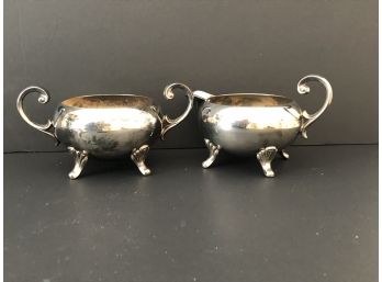 Silver Plated Creamer And Sugar Set