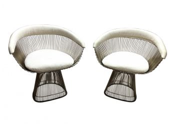 Vintage Warren Platner Wire Armchair Set Of 2