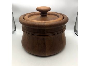 Vintage Danish Nissen Teak Wooden Ice Bucket, 1960s