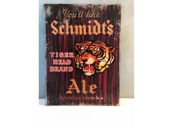 Vintage Schmidt's Ale Painted Glass