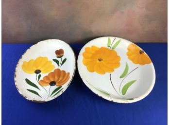 Large Floral Platters Made In Italy