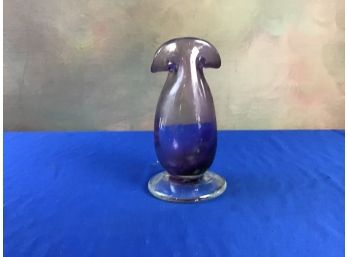 Signed Hand Blown Purple Vase