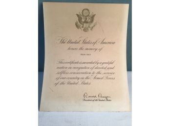 Stamped Ronald Reagan Letter