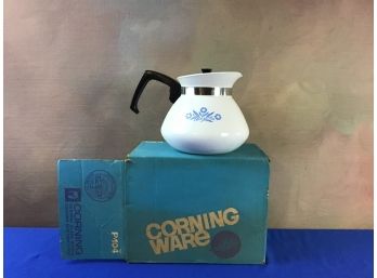 Corningware Blue Flower Tea Pot In Original Box