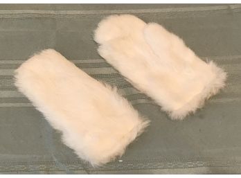 Small White Fur Gloves