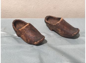 Pair Of Wood Carved Shoes