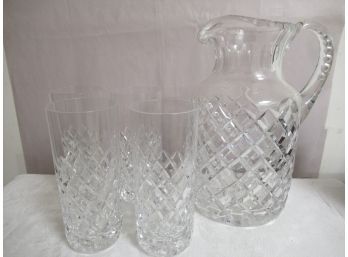 Crystal Canterbury Ceska Pitcher And Glasses