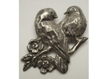 Sterling Silver Lovebird Pin