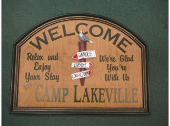 Wood Camp Lakeville Sign