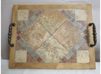 Wood And Tile Tray / Cheese Board