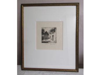 Framed Black And White Drawing Signed - #1