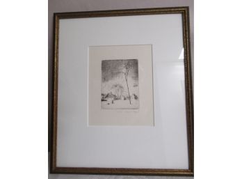 Framed Black And White Drawing Signed - #2