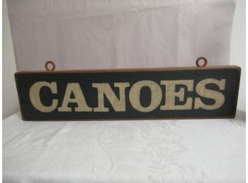 Wood Canoe Sign