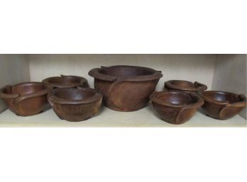 Wood Salad Bowl Set