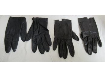 Two Pair Women's Leather Gloves