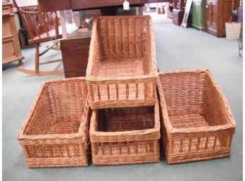 Nicely Made Wicker Storage Baskets - Set Of 4