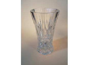 Heavy Cut Hexagon Crystal Vase