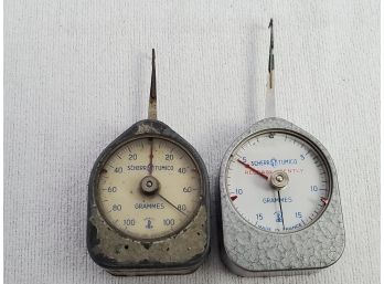 Two Vintage Scherr Tumico Grammes Gauges - Made In France