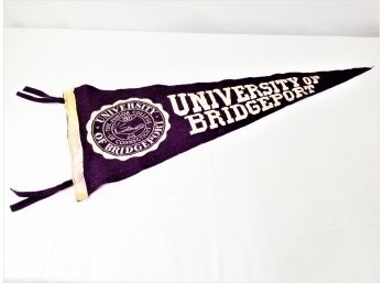 Vintage Rare University Of Bridgeport Felt Pennant