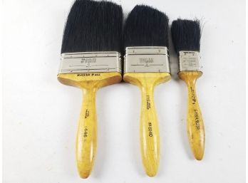 Vintage Vulcanized Wood Handled Paint Brushes