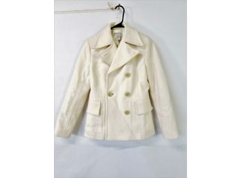 Women's Off White Banana Republic Double Breasted Pea Coat  Size Xsmall