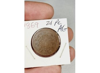 1869 2 Cent Piece (post Civil War)