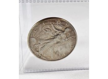 1942  World War II Walking Liberty Silver Half  Dollar  Almost Uncirculated