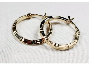 Gold Over Sterling Silver Classic Hoop Earrings