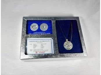 Limited Edition Millennium Silver Chain And .999 Silver   Medallion