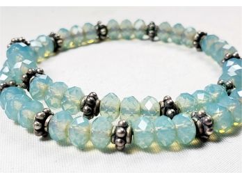 Light Blue Stone Wrap  Bracelet