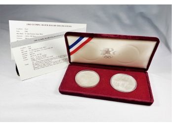 1984 Silver Olympic 2 Coin Set From Mint