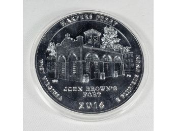 5oz .999 Silver Quarter  2016 Harpers Ferry America The Beautiful